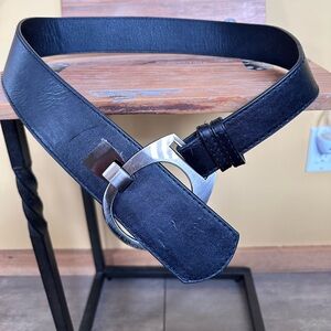 Statement Black Faux-Leather Hip Belt